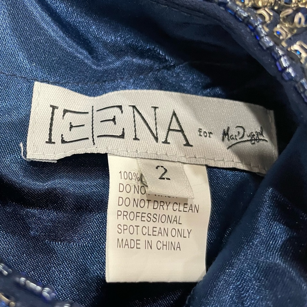 Mac Duggal 55147 Midnight Blue Sleeveless Gown 2 - Picture 3 of 8